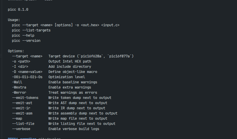 Preview of pic16 compiler